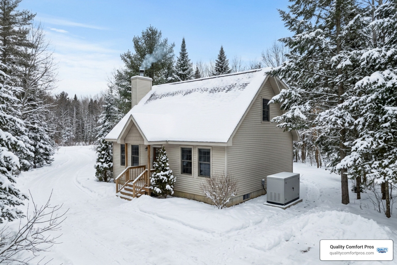 home standby generator outside a Northern Michigan house